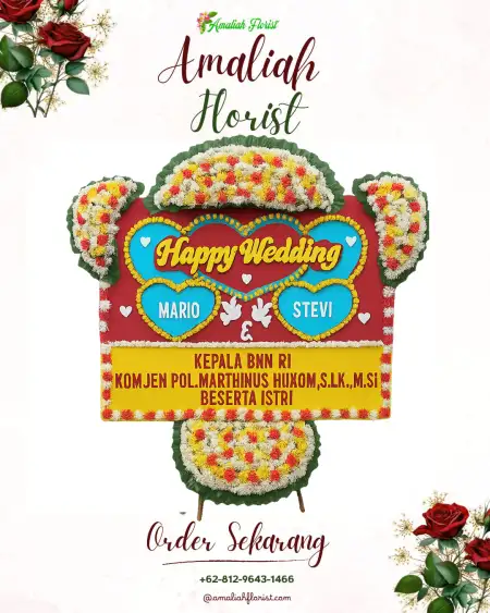 Papan Bunga Pernikahan Panjang Baru